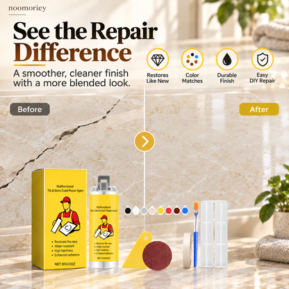 🔥Colle de réparation pour carrelage à séchage rapide - Kit complet avec outils pour le bricolage – Réparez les fissures définitivement en quelques minutes !✨