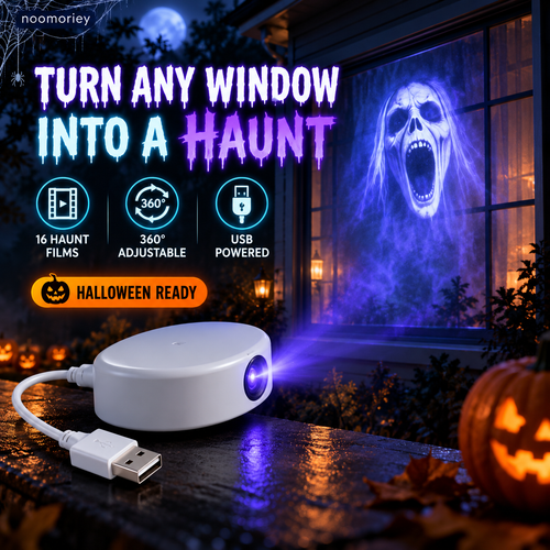 Projecteur de fenêtre fantôme d’Halloween – Effets effrayants pour la maison et la voiture