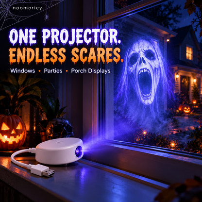 Projecteur de fenêtre fantôme d’Halloween – Effets effrayants pour la maison et la voiture