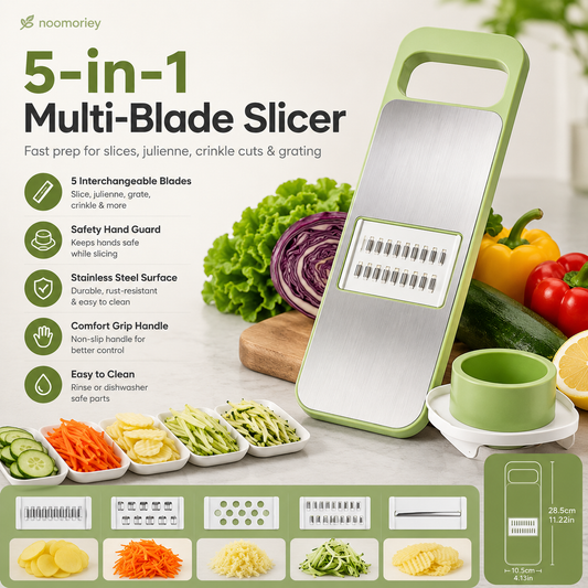 🥕 Coupe-légumes réglable multi-formes – Lames en acier inoxydable pour découpes en julienne, râper et découpes décoratives
