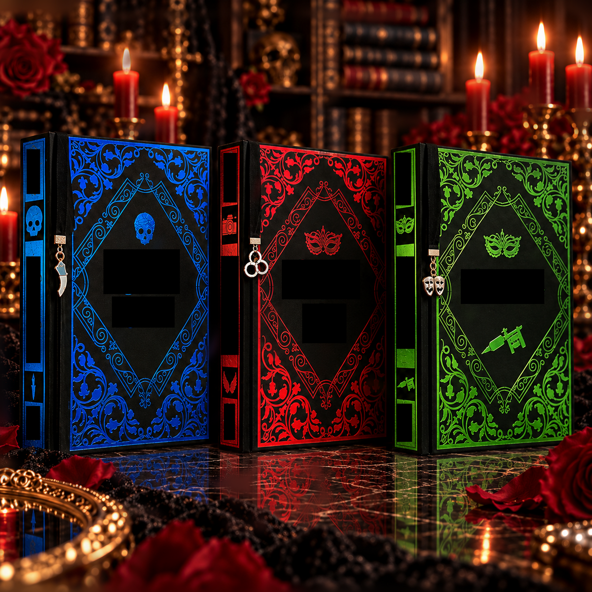 Gothic Collector Hardcover Trio – Blue, Crimson & Emerald Editions