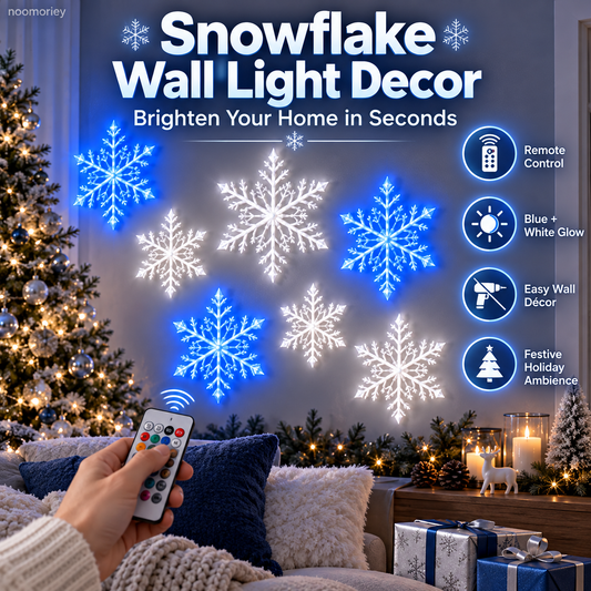 ❄️ Appliques murales LED flocons de neige – Décoration de Noël bleue et blanche !!!