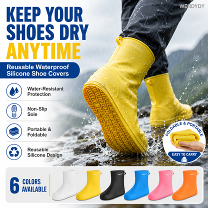 🌧️ Heavy-Duty Waterproof Shoe Covers – Anti-Slip, Foldable & Reusable