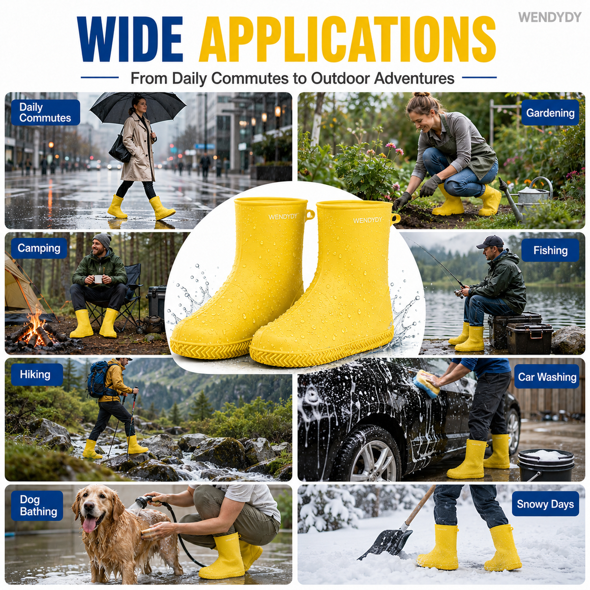 🌧️ Heavy-Duty Waterproof Shoe Covers – Anti-Slip, Foldable & Reusable