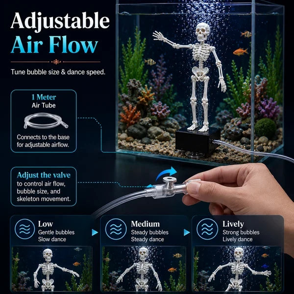 Bulleur d'aquarium squelette dansant