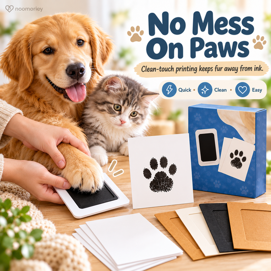 🐾 No-Mess Pet Paw Print Keepsake Kit – Clean-Touch Ink Pad Gift Set for Dogs & Cats