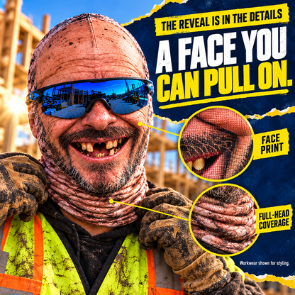 😂 Masque de ski drôle avec visage d'ouvrier de chantier – Cadeau farceur pour le travail