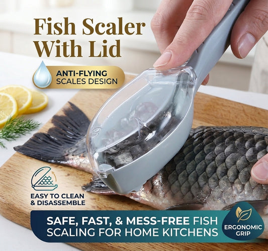 🐟Un acheté, un offert - Éplucheur à poisson avec couvercle✨