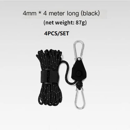 🔥Portable Adjustable Fix Tent High Strength Fast Release Pulley Camping Rope
