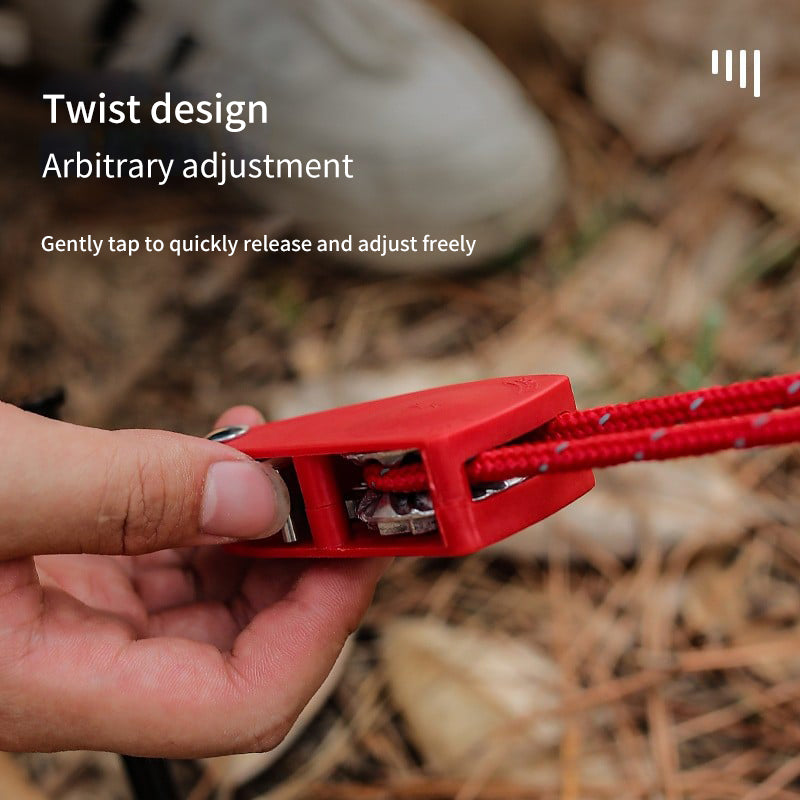 🔥Corde de camping portable et réglable avec tendeur à poulie à dégagement rapide et fixation haute résistance