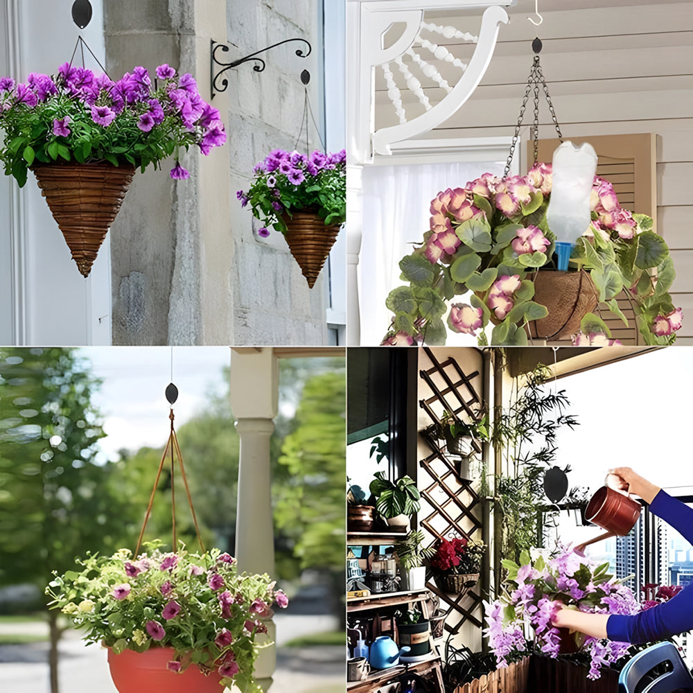 🌳Ensemble de poulies de jardin pour suspensions, pots et mangeoires à oiseaux