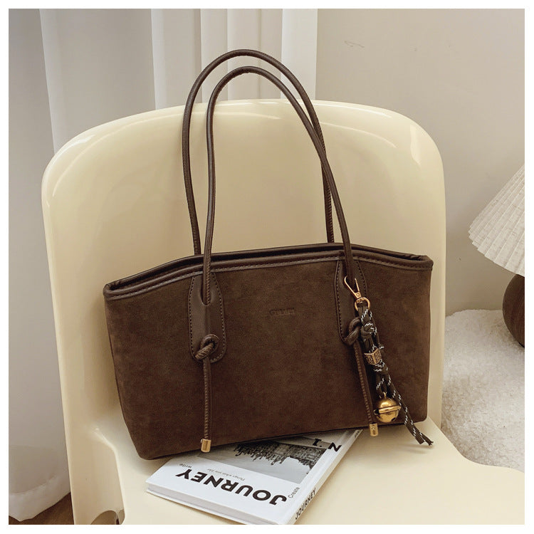 👝Sac à bandoulière élégant pour femme, uni et grande capacité | Sac cabas tendance et polyvalent pour les trajets quotidiens et un usage décontracté