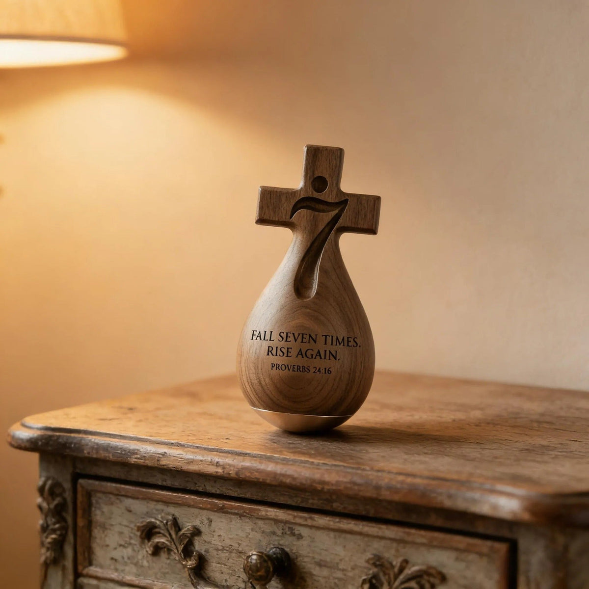 ✝️✨Décoration pieuse en bois massif faite main en forme de patate | Décoration inspirante Proverbes 24:16