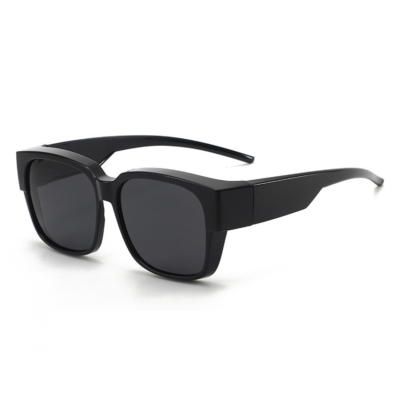 Lunettes de soleil polarisées à porter par-dessus des lunettes de vue pour femmes et hommes, tendance, carrées, enveloppantes, protection UV400, légères et durables