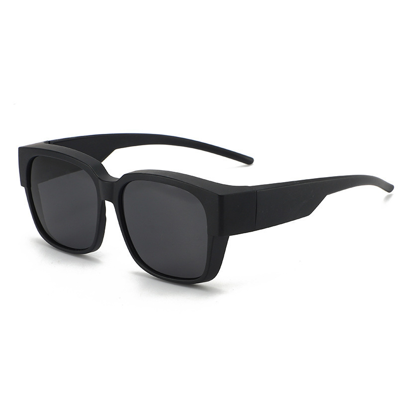 Lunettes de soleil polarisées à porter par-dessus des lunettes de vue pour femmes et hommes, tendance, carrées, enveloppantes, protection UV400, légères et durables