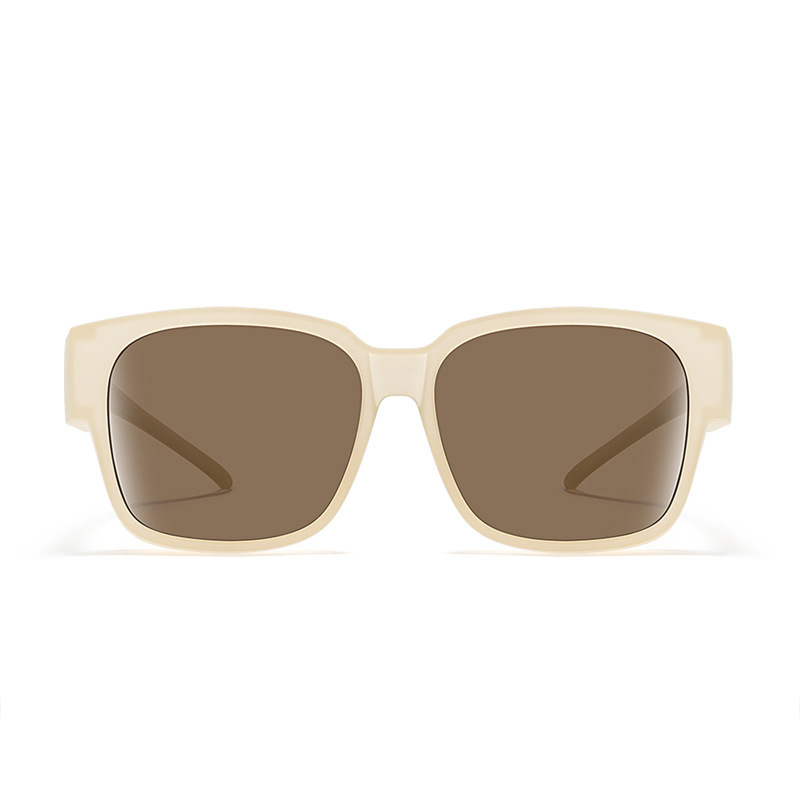 Lunettes de soleil polarisées à porter par-dessus des lunettes de vue pour femmes et hommes, tendance, carrées, enveloppantes, protection UV400, légères et durables