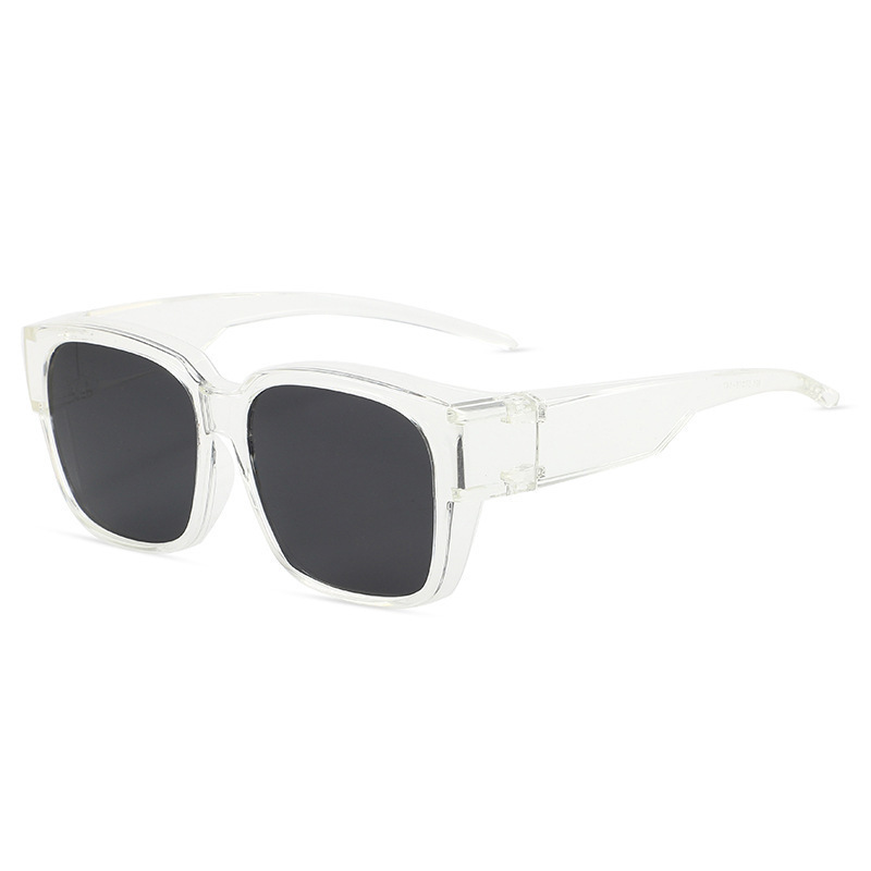 Lunettes de soleil polarisées à porter par-dessus des lunettes de vue pour femmes et hommes, tendance, carrées, enveloppantes, protection UV400, légères et durables