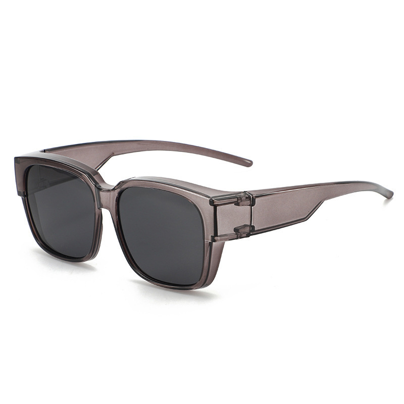 Lunettes de soleil polarisées à porter par-dessus des lunettes de vue pour femmes et hommes, tendance, carrées, enveloppantes, protection UV400, légères et durables
