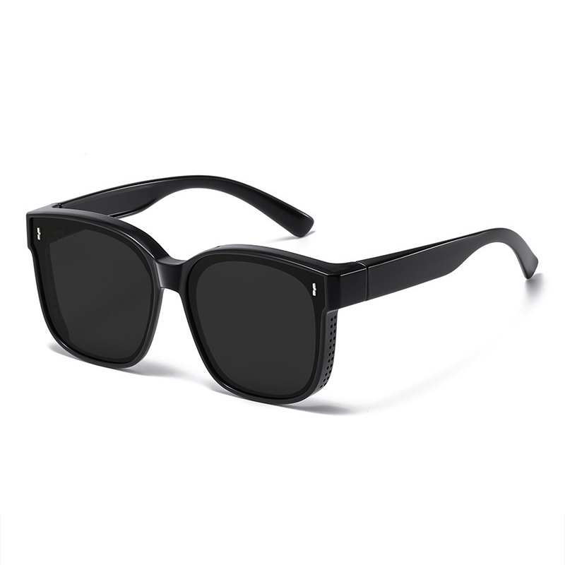 Lunettes de soleil polarisées à porter par-dessus des lunettes de vue pour femmes et hommes, tendance, carrées, enveloppantes, protection UV400, légères et durables