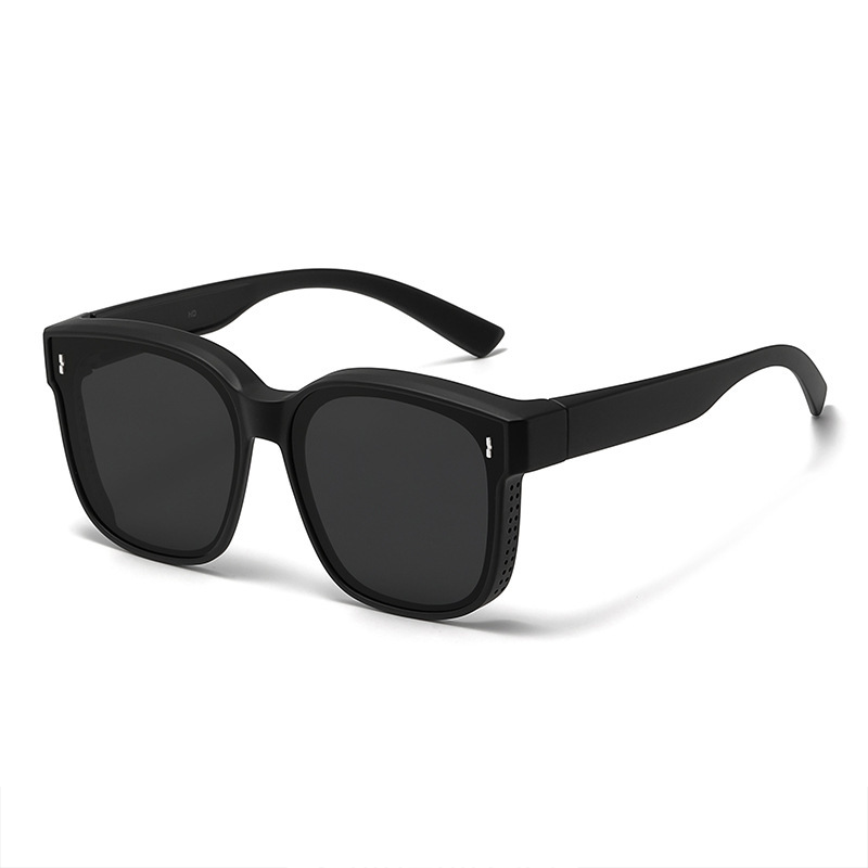 Lunettes de soleil polarisées à porter par-dessus des lunettes de vue pour femmes et hommes, tendance, carrées, enveloppantes, protection UV400, légères et durables