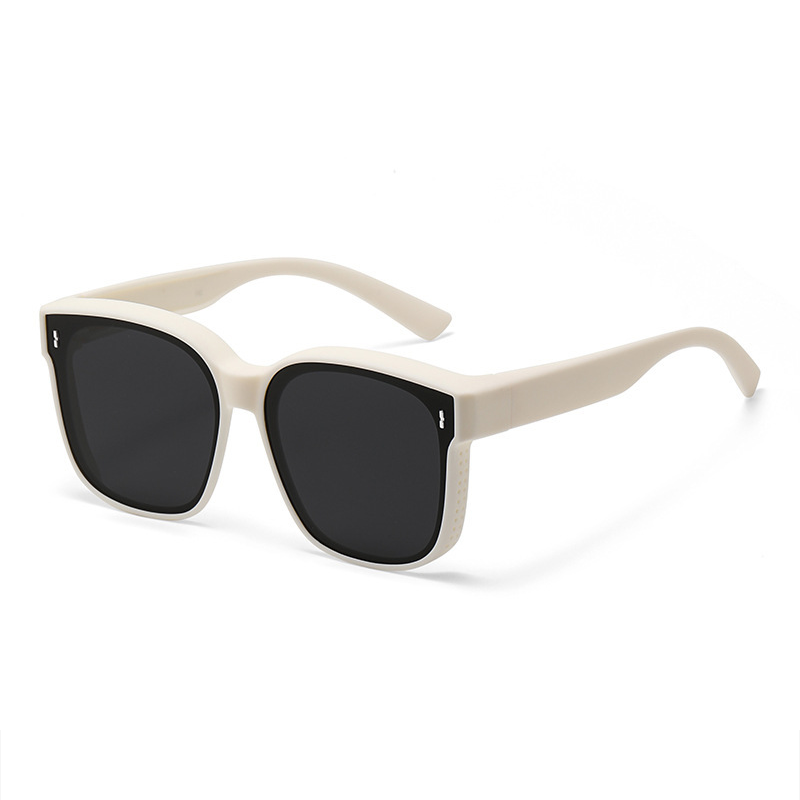 Lunettes de soleil polarisées à porter par-dessus des lunettes de vue pour femmes et hommes, tendance, carrées, enveloppantes, protection UV400, légères et durables