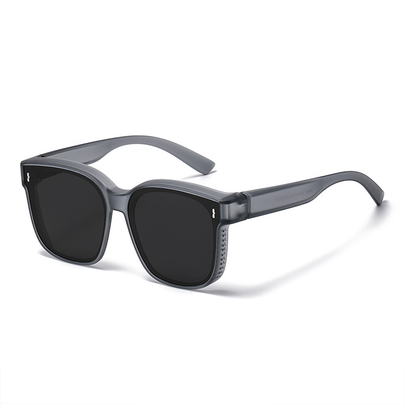 Lunettes de soleil polarisées à porter par-dessus des lunettes de vue pour femmes et hommes, tendance, carrées, enveloppantes, protection UV400, légères et durables