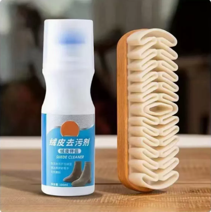 Brosse à chaussures en daim 2-en-1 – Poils en crêpe TPR pour nubuck, bottes, vestes et entretien du cuir