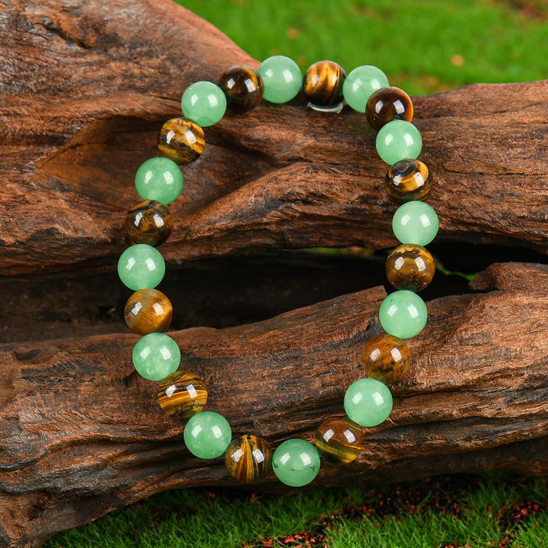🔥Bracelet d’attraction de l’argent avec aventurine verte et œil-de-tigre