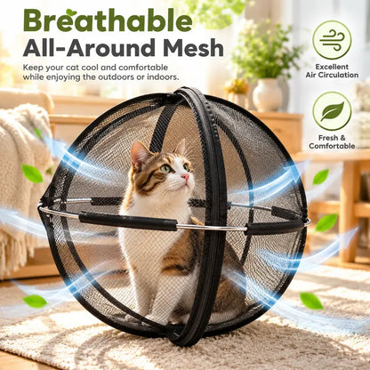 Portable Outdoor Cat Enclosure Mesh Ball Cat Cage