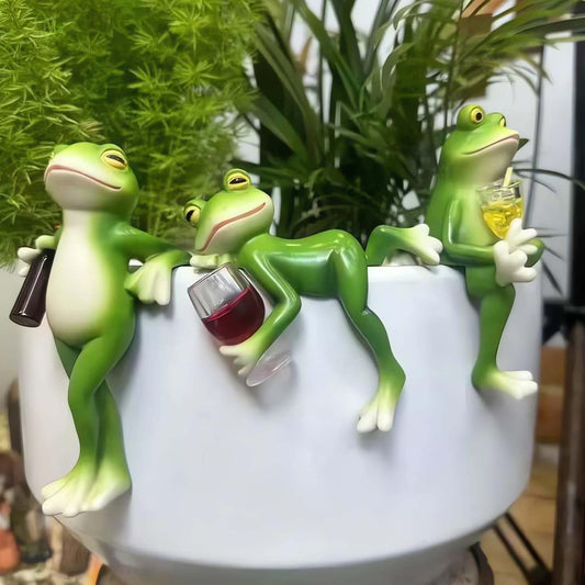 🏆Vente flash⚡Plus de 50 000 VENDUES ! Presque épuisé -✨Figurines de grenouilles en résine, décoration pour jardinière🐸🌿