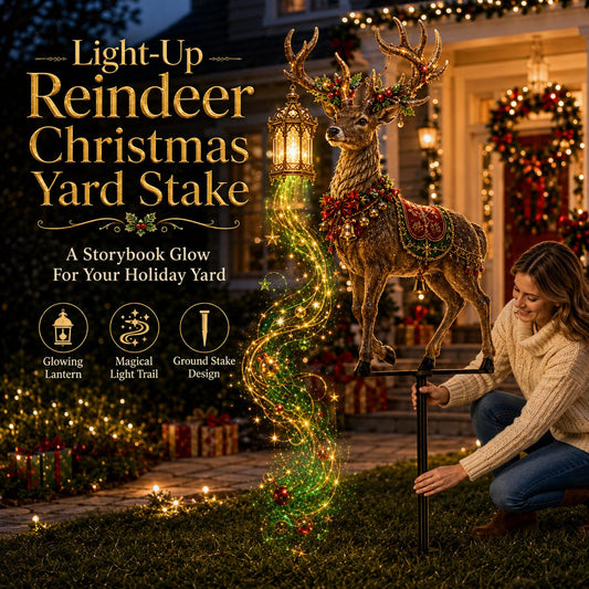 Piquet de jardin lumineux de Noël en forme de renne