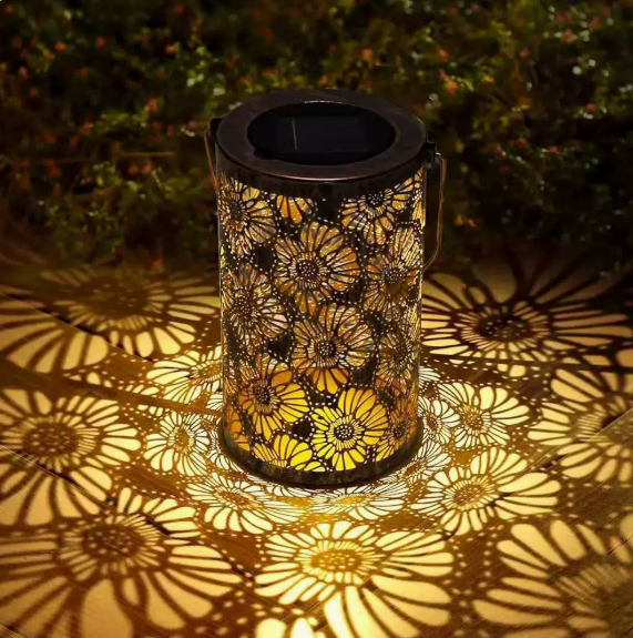 Lanterne solaire colorée en forme de tournesol lumineux pour jardin