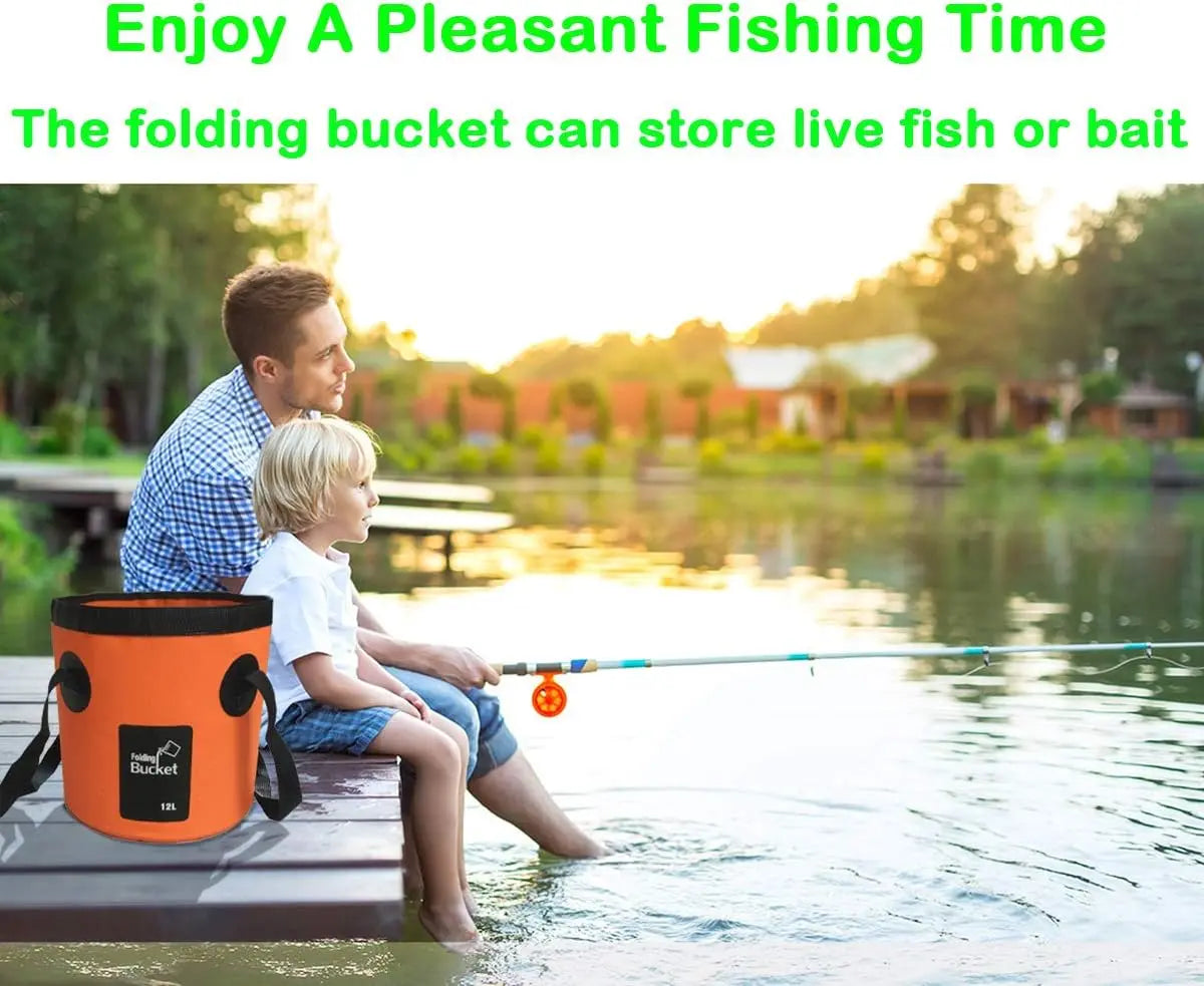 📢📢-40 % !! ⏰Seau pliable portable pour le camping et la pêche en plein air