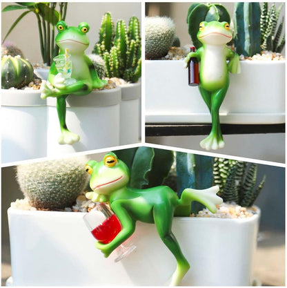🏆Vente flash⚡Plus de 50 000 VENDUES ! Presque épuisé -✨Figurines de grenouilles en résine, décoration pour jardinière🐸🌿