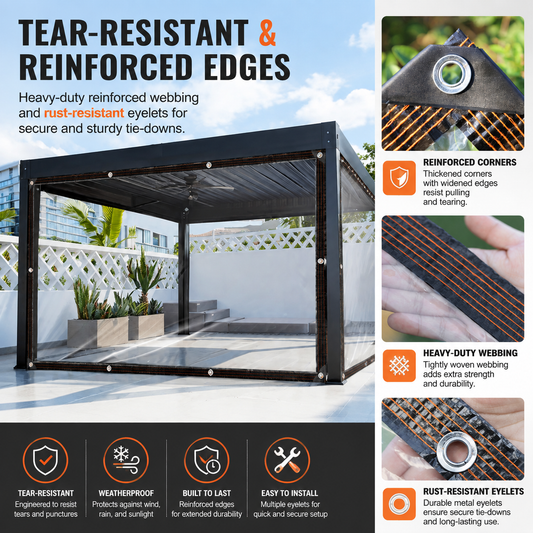 🛡️Heavy-Duty Clear Waterproof Tarpaulin