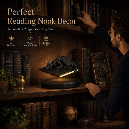 🐉 Magnetic Levitating Floating Dragon Lamp | Bedroom Reading Decor Light