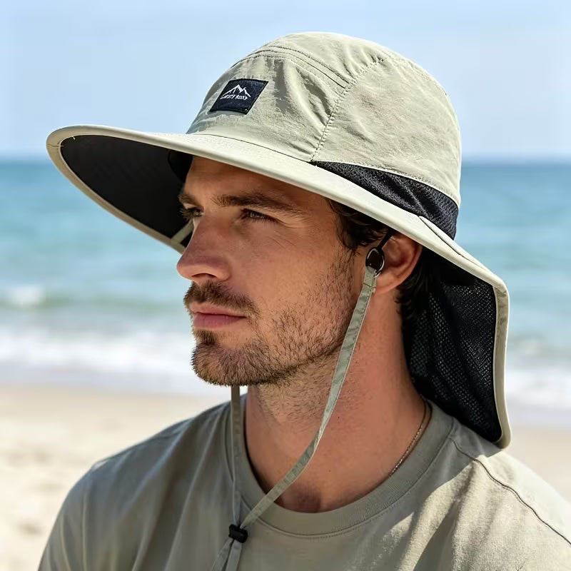 Chapeau de protection solaire d'extérieur - Chapeau de pêcheur d'été unisexe avec protège-nuque | Résistant aux UV, style parent-enfant |Idéal pour le camping et la randonnée