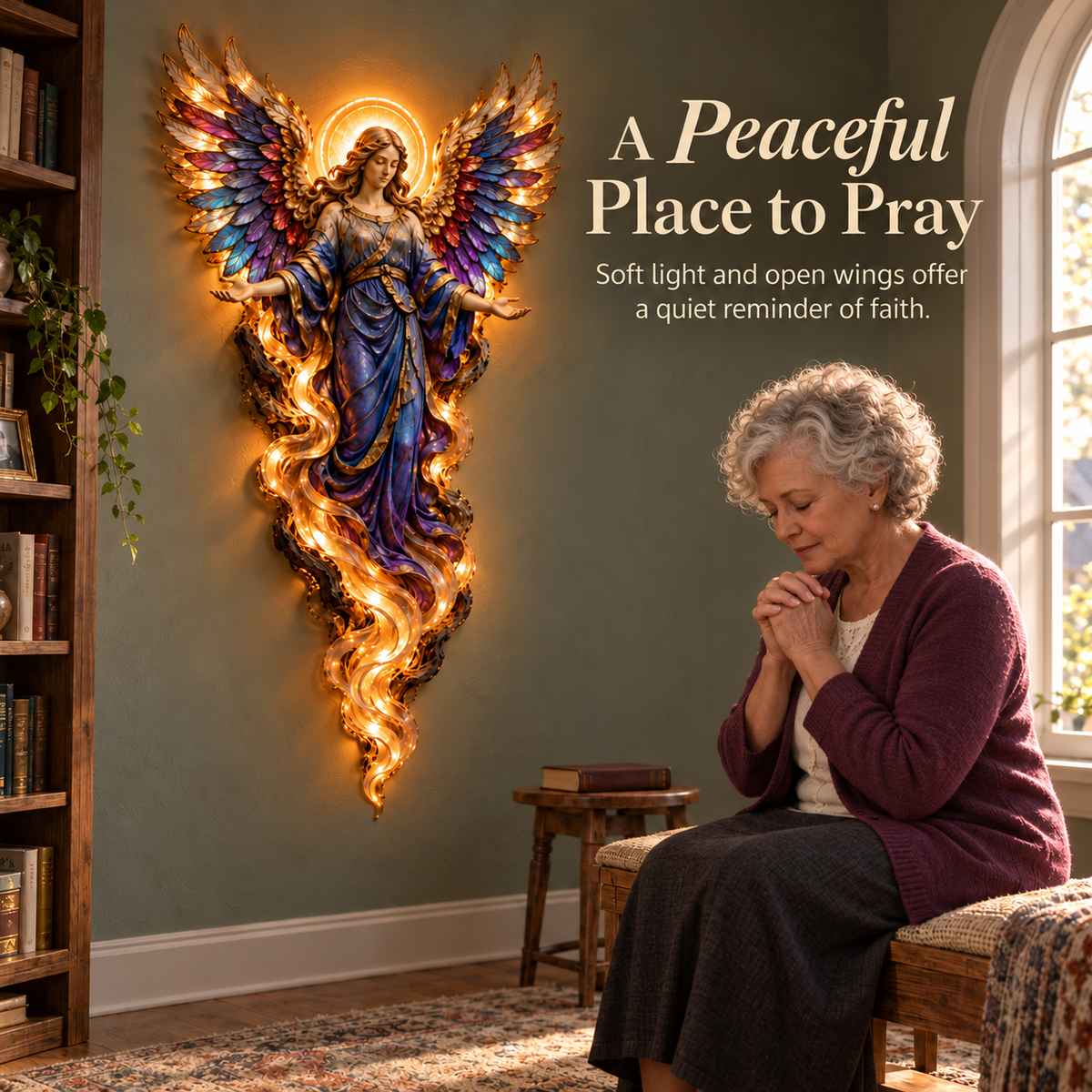 ✝️ ✨ Heavenly Radiance™ Lighted Angel Wall Sculpture！！！