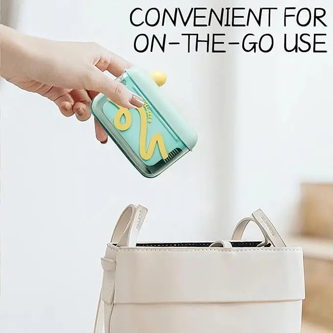 Étui de rangement format voyage - doté d’un distributeur automatique relevable, portable et rechargeable