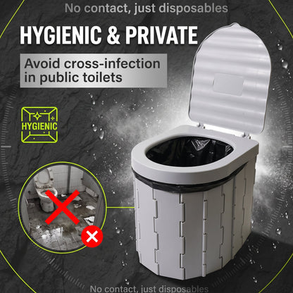 🔥50% OFF – Last Day! 🚽Portable Outdoor Car Folding Toilet, Camping & Travel Emergency Toilet with Odor Control**