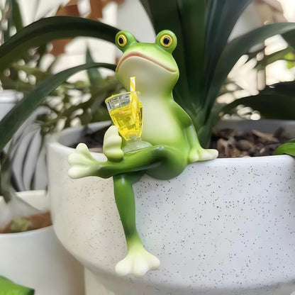 🏆Vente flash⚡Plus de 50 000 VENDUES ! Presque épuisé -✨Figurines de grenouilles en résine, décoration pour jardinière🐸🌿