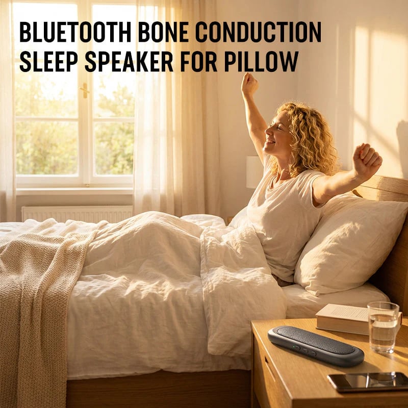 Haut-parleurs sous l’oreiller pour dormir en Bluetooth, technologie à conduction osseuse, générateur de bruit blanc 3D, contrôle du volume et minuterie, adaptés aux personnes dormant sur le côté