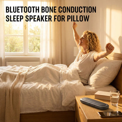 Haut-parleurs sous l’oreiller pour dormir en Bluetooth, technologie à conduction osseuse, générateur de bruit blanc 3D, contrôle du volume et minuterie, adaptés aux personnes dormant sur le côté