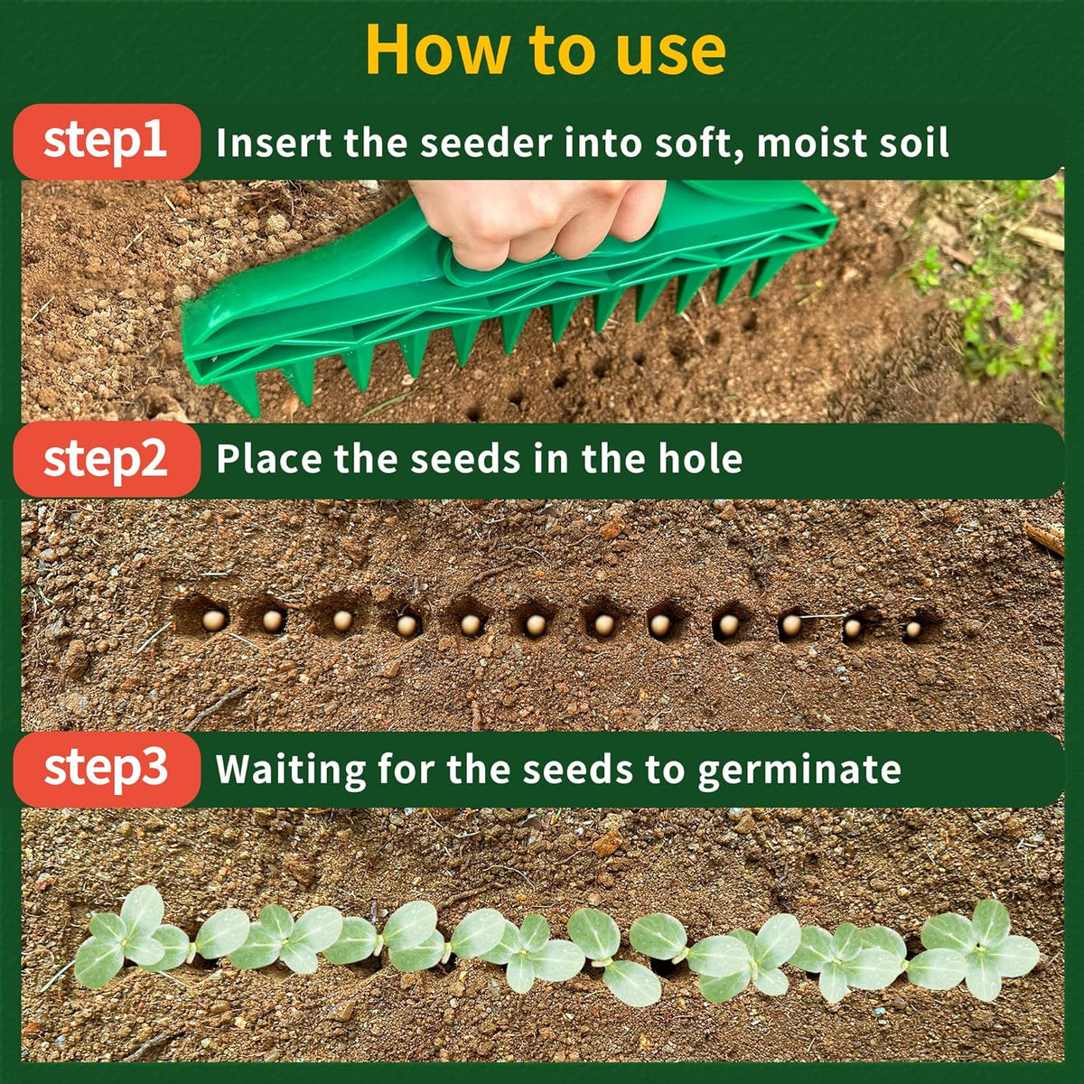 🌱 Transformez votre jardin - ✨Semoir professionnel pour jardin – Outil de plantation de graines sans effort
