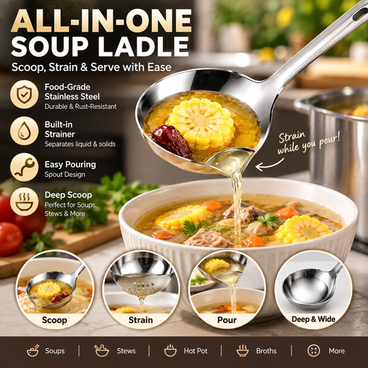 1 ACHETÉ = 1 OFFERT🥣 Louche à soupe profonde en acier inoxydable 304