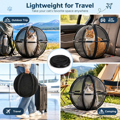 Portable Outdoor Cat Enclosure Mesh Ball Cat Cage