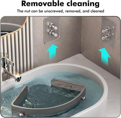 Serviteur de douche triangulaire, fixation murale sans perçage, organisateur de douche (3 pièces)