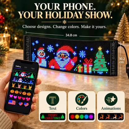 🎄 DIY Christmas LED Pixel Display – App-Controlled Custom Messages & Animations