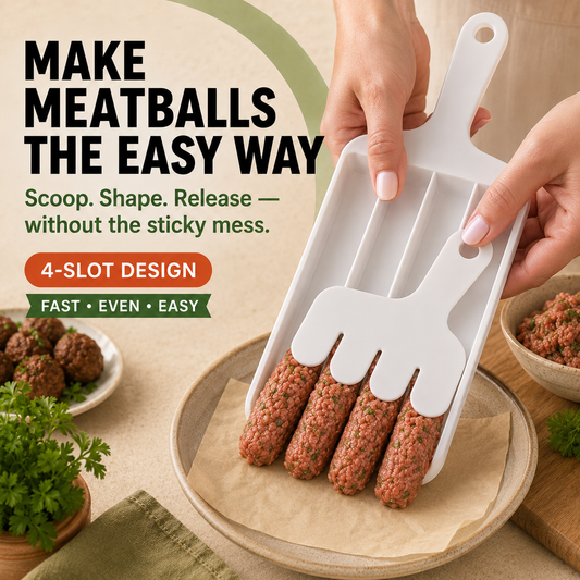 Façonneur à boulettes de viande à démoulage facile – Options 3 et 4 alvéoles pour une préparation plus rapide 🍽️