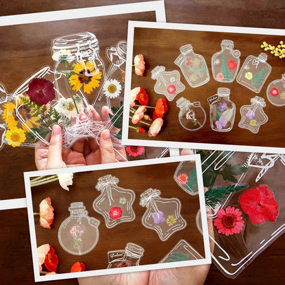 💐🌷40 marque-pages transparents avec fleurs séchées - marque-pages cadeaux à personnaliser